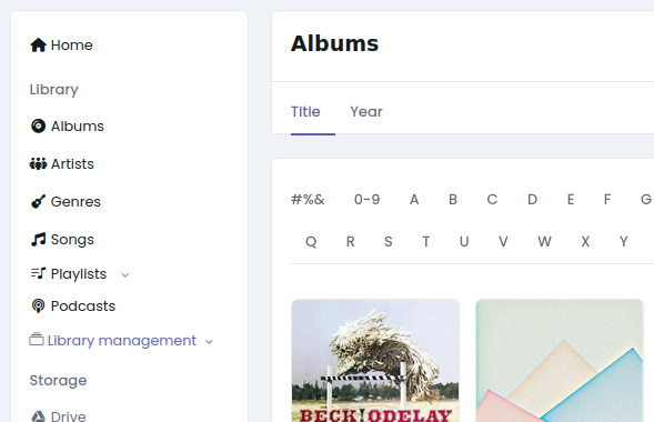 Browse your music library